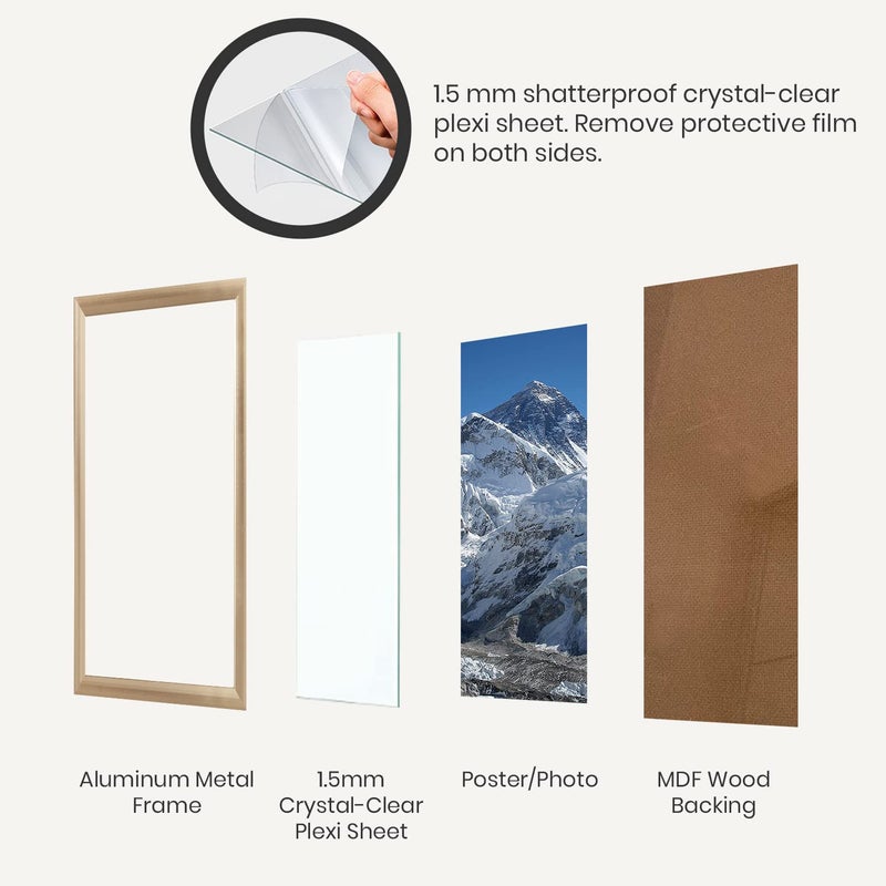 Opposite Wall Aluminium Metal Picture Frame, 16x20 in. | 41x51 cm Gold Sleek Matte, Lightweight, Shatterproof and Durable, Perfectly Crafted for Picture, Poster, Photo and Collage Displays - Image 5
